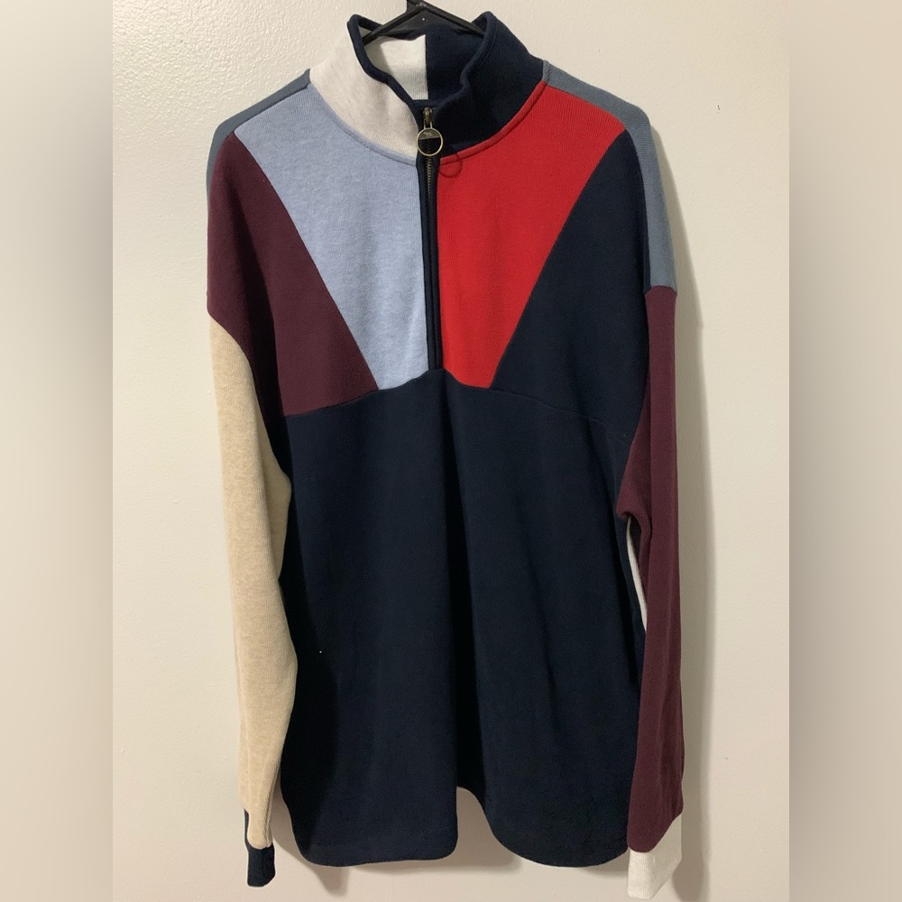 Rodd & Gunn Men's Color Block Zip Pullover Size XL Long Sleeve Pockets